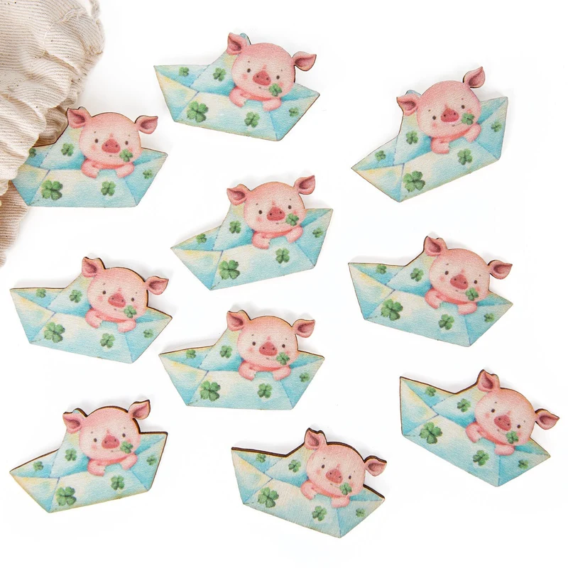 10 Mini Glücksschweinchen im Segelboot rosa blau 4 cm Silvester