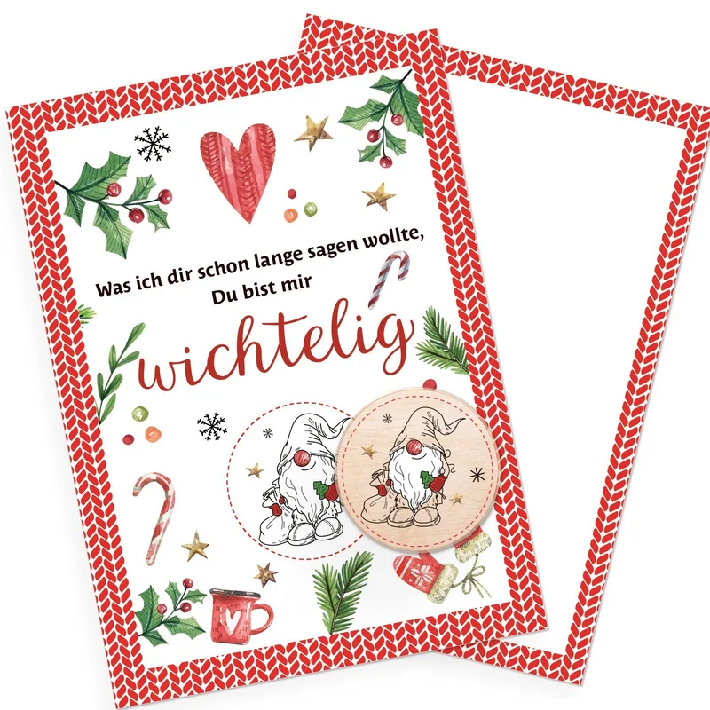 Wichtelgeschenk Karte "Du bist mir wichtelig" mit Glückstaler
