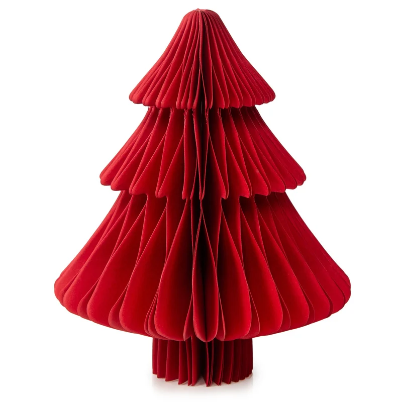 Roter Weihnachtsbaum aus Papier - Honeycomb Weihnachtsdeko 14 x 18 cm