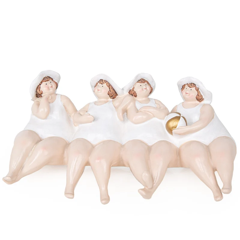 Kantenhocker 4 mollige Frauen Beste Freundinnen Sommerdeko 22 x 13,5 cm