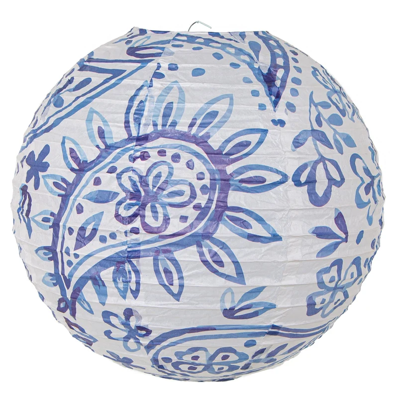 Logbuch-Verlag Lampion aus Papier blau weiß Maritime Dekoration zum Aufhängen Papierlampion 30 x 30 x 30 cm