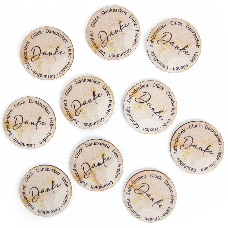 10 kleine Dankesgeschenke für Mitarbeiter & Kunden aus Holz 4 cm