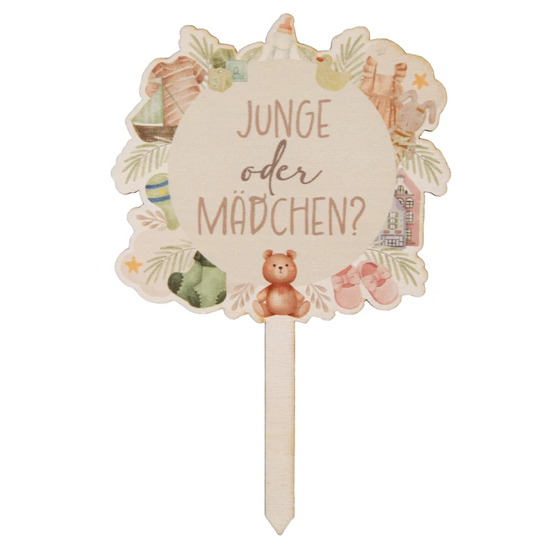 Gender Reveal Party Deko Caketopper Tortendeko für Babyparty Junge oder Mädchen