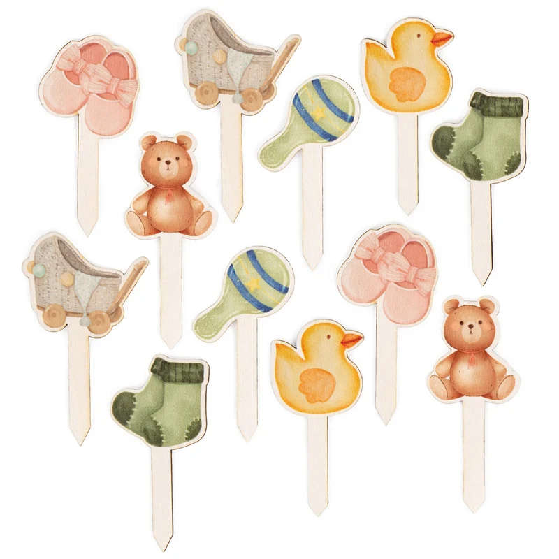 12 Babyparty Cupcake Topper Muffinstecker Kuchen Deko