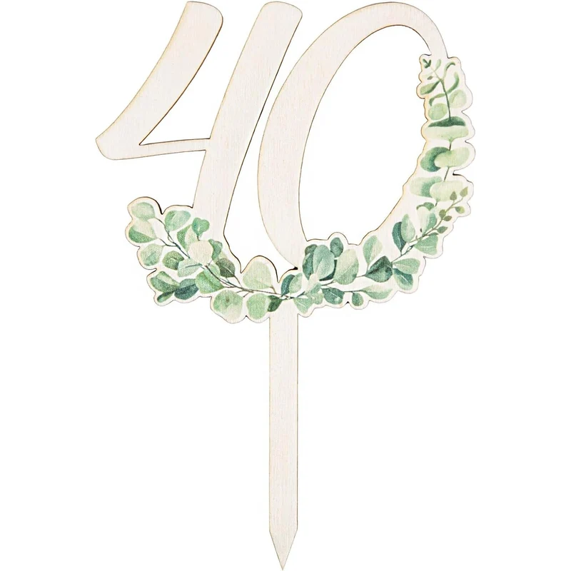 40. Geburtstag Cake Topper - Jubiläum Holzstecker 18 cm