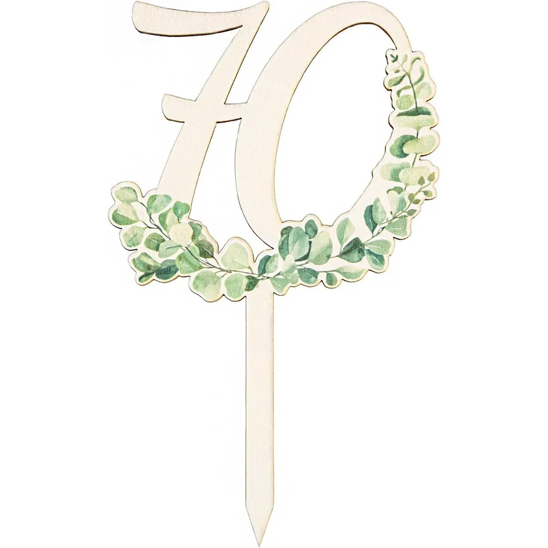 70. Geburtstag Cake Topper 70 Jahre - Jubiläum Holzstecker 18 cm
