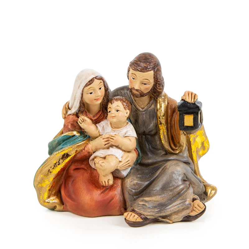 Klassische Weihnachtskrippe - Heilige Familie Skulptur 8 cm