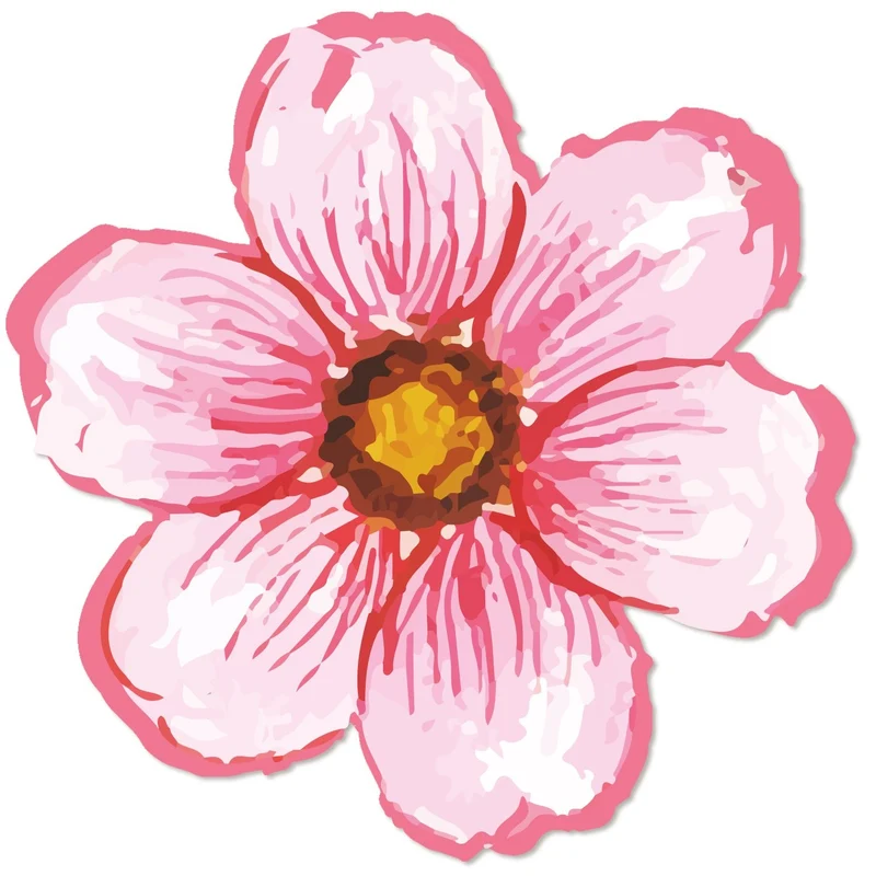 200 Blumen Sticker rosa pink Blüte selbstklebend Floristik & Gärtnerei 4 cm