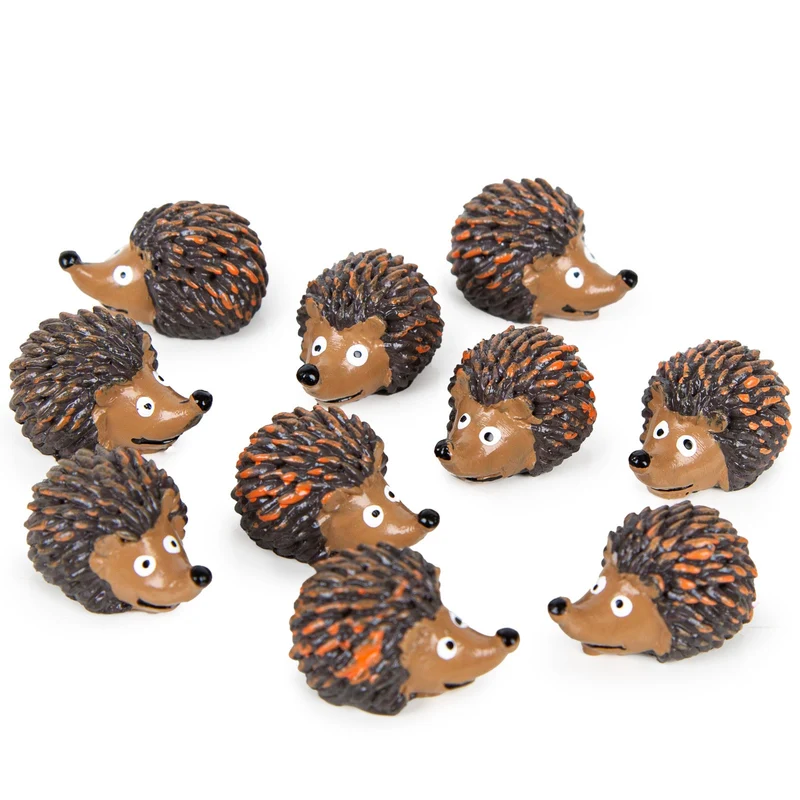 Logbuch-Verlag 10 kleine Igel Figuren Streudeko Frühling Herbst braun Tischdekoration Bastelbedarf Mini Tierfiguren Frühlingsdeko 2,5 cm