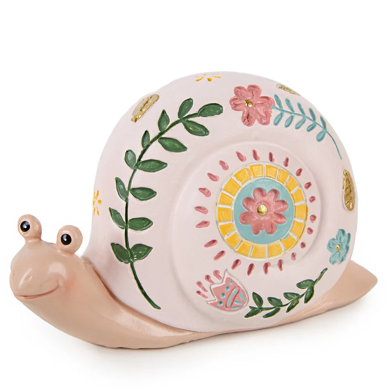Deko Schnecke zum Hinstellen rosa bunt Ostern Sommer Frühling Gartendeko 14 cm