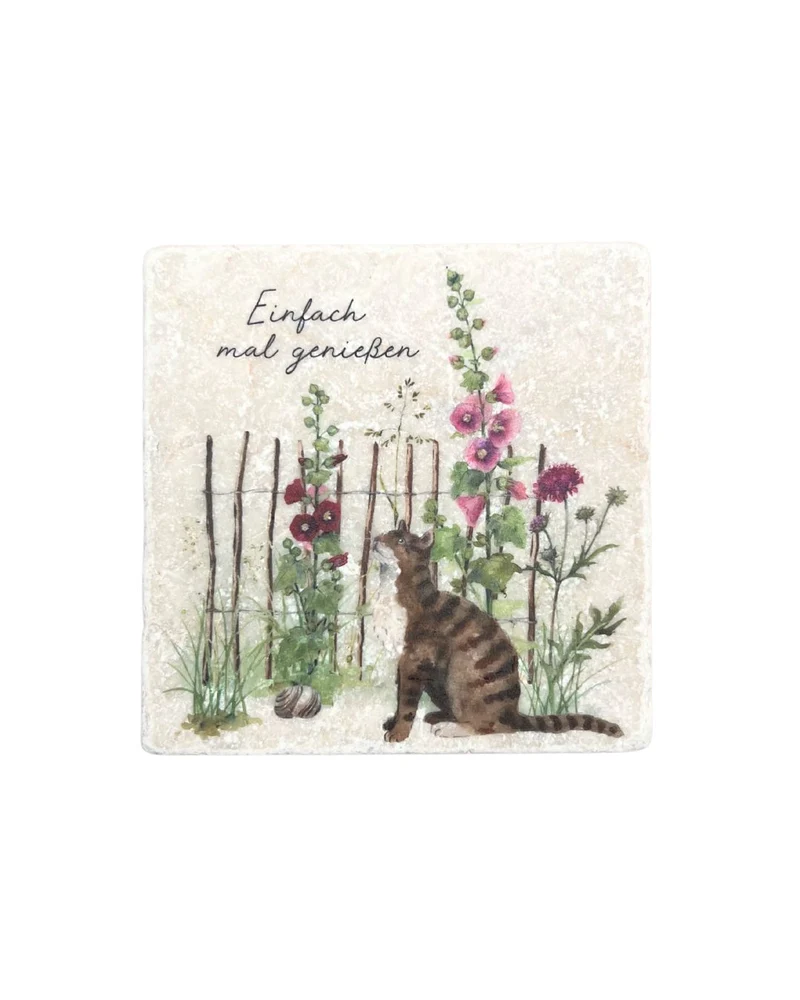 Marmor Untersetzer Stockrosen vom Grätz Verlag