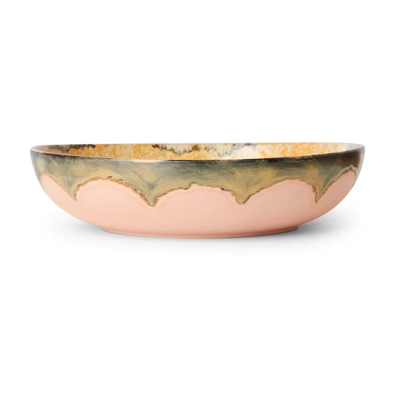 HKliving Salatschüssel XXL Sunflower 70s Ceramics – Ø 33 cm Stoneware