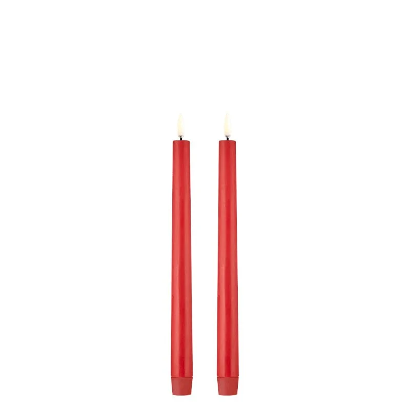 Uyuni LED Stabkerzen rot (2er Set) Echtwachs