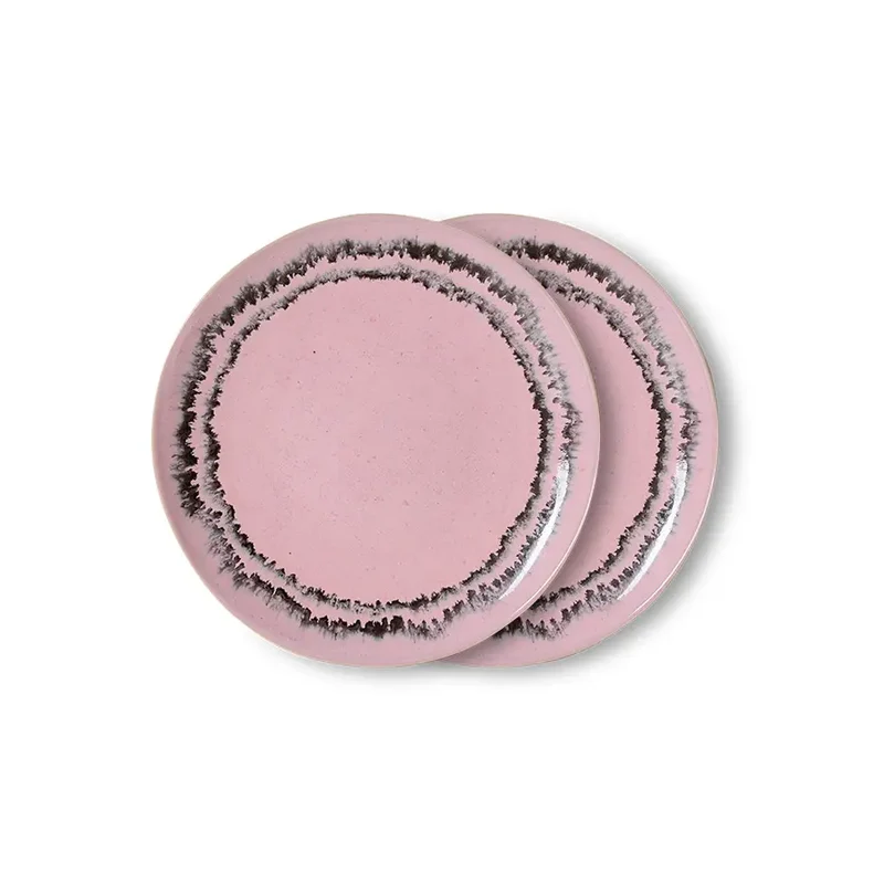 HKliving Dessertteller 70s Ceramics – 2er Set Keramik, 9 Dekore