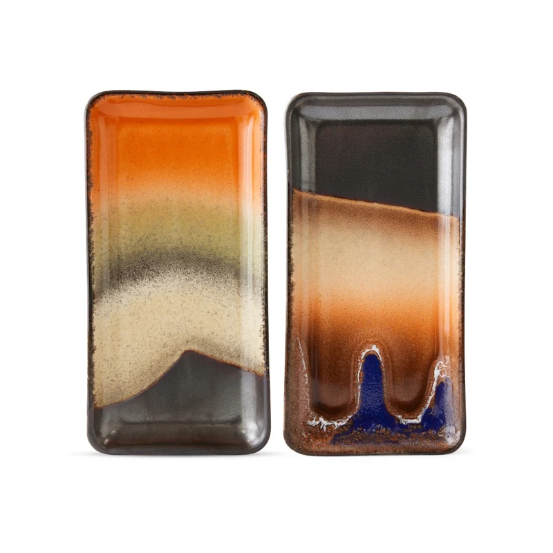 HKliving Servierplatte klein Twenty Four Hours – 2er Set Keramik