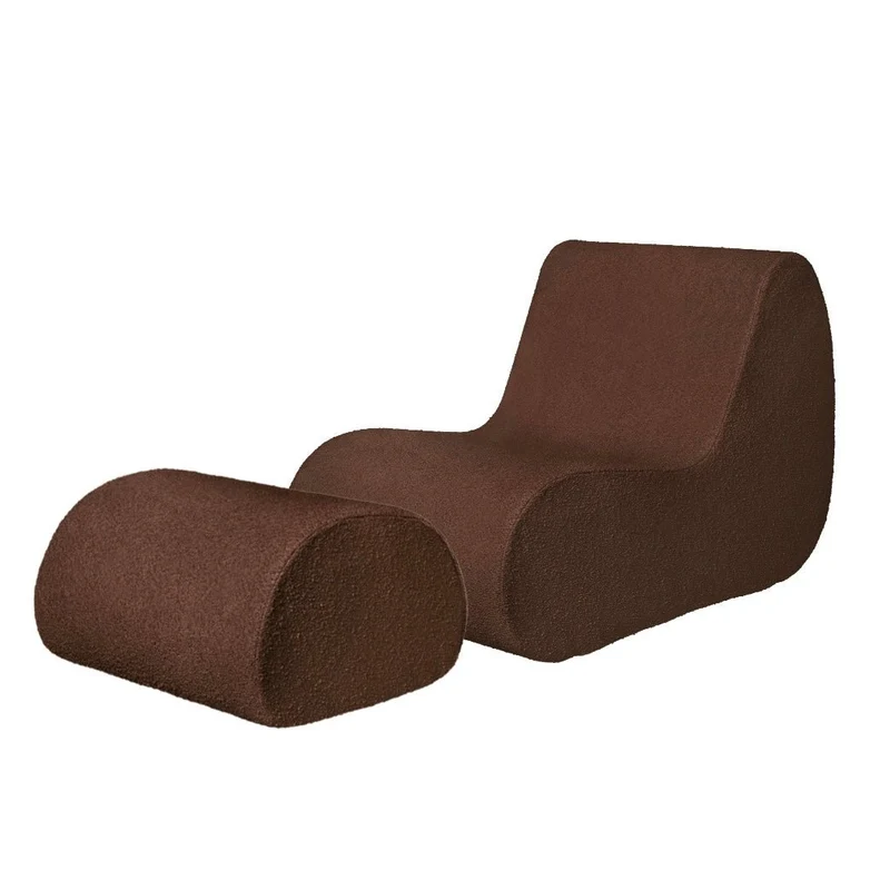 Rouli Set Sessel und Pouf chestnut brown - fermLIVING