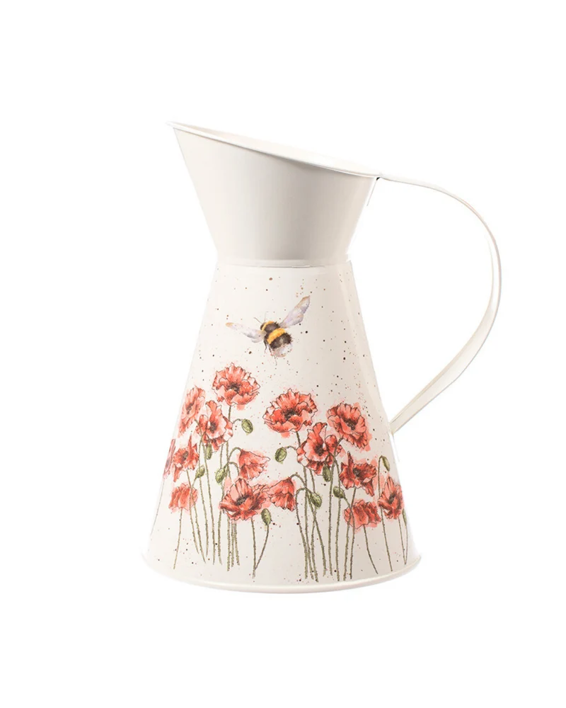 Mohnblumen Blumenvase "Poppy and Bee Flower Jug" von Wrendale Designs