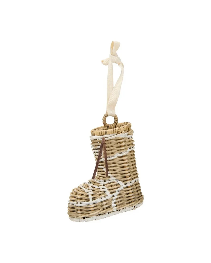 Weihnachtsbaumschmuck "Rustic Rattan Ski Boot Ornament" von Rivièra Maison