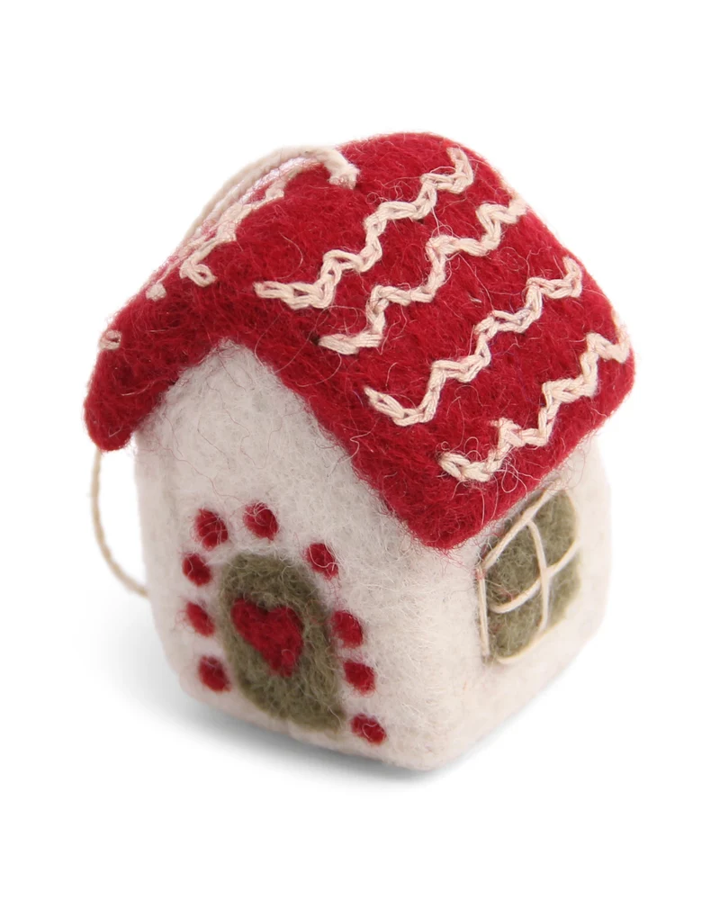 Weihnachtlicher Filzanhänger "Mini Weihnachtshaus" von Gry & Sif