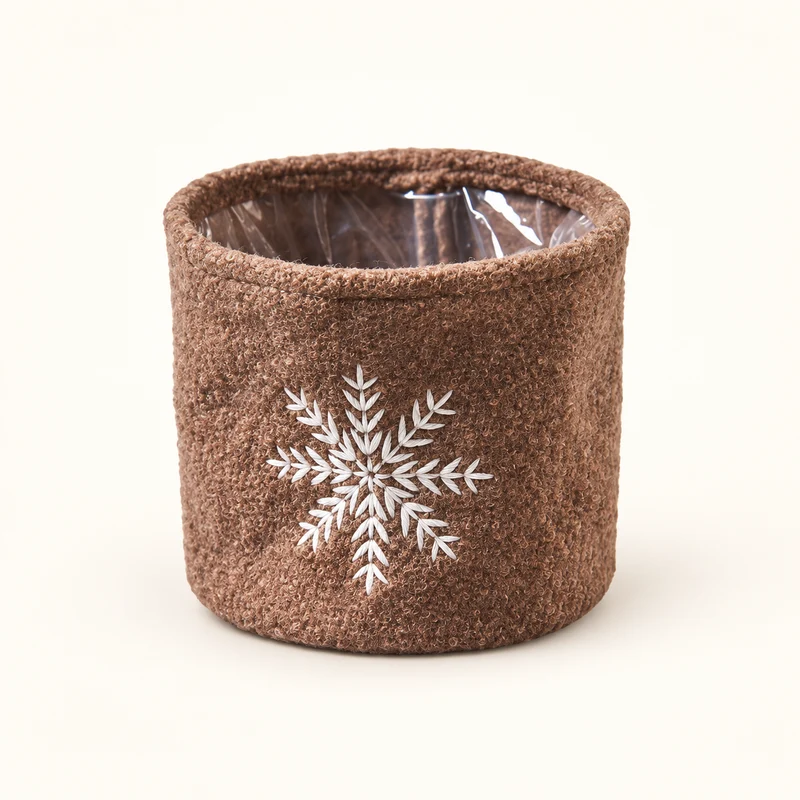 Übertopf „Schneeflöckchen“ Stoff Schneeflocke 12cm – 3 Farben