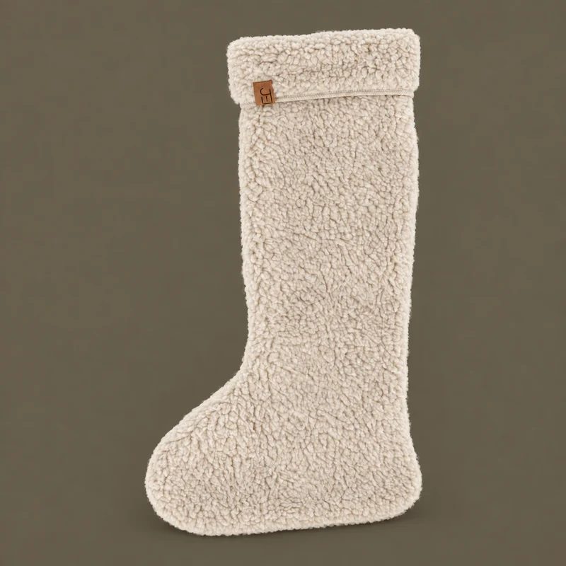 Weihnachtsstrumpf „Teddy“ zum Befüllen Taupe 47cm