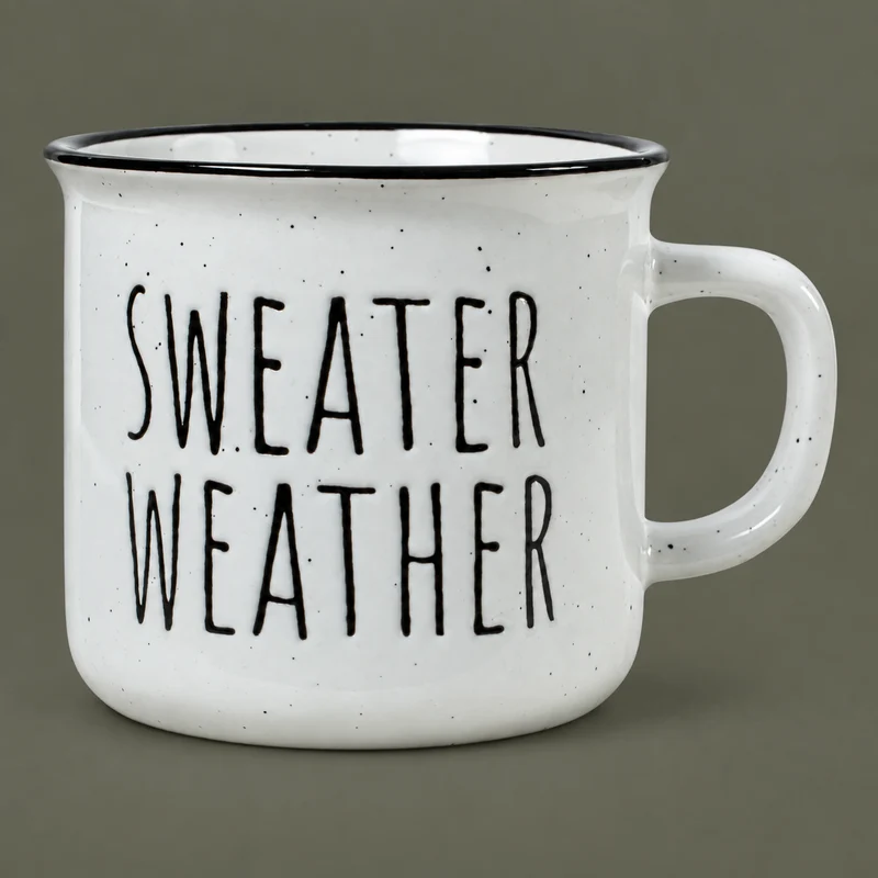 Becher Tasse „Sweater Weather“ Keramik Weiß 285ml