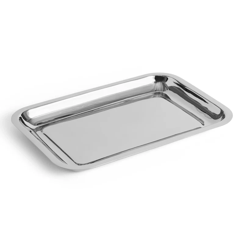 Edelstahl Tablett Rechteckig – Essential Steel von HAY