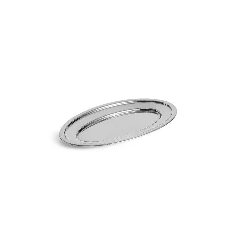 Servierplatte Edelstahl Oval – Essential Steel von HAY