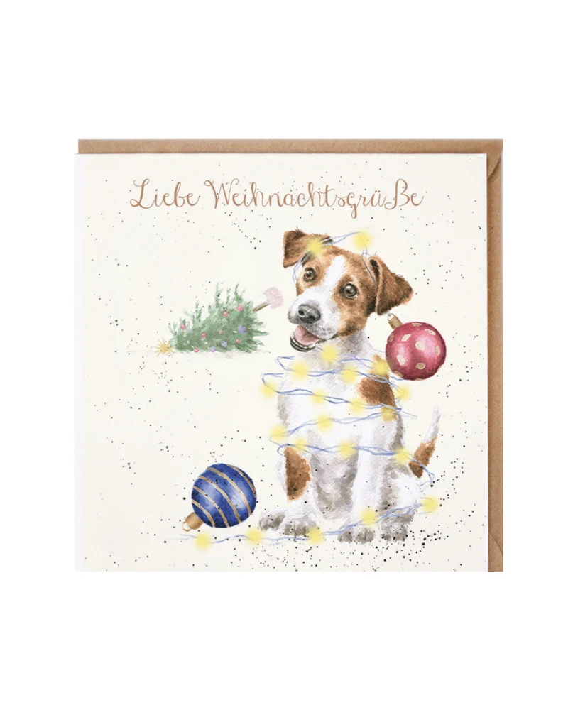Weihnachtliche Hunde Doppelkarte "Joyfull And Trumphant" von Wrendale Designs