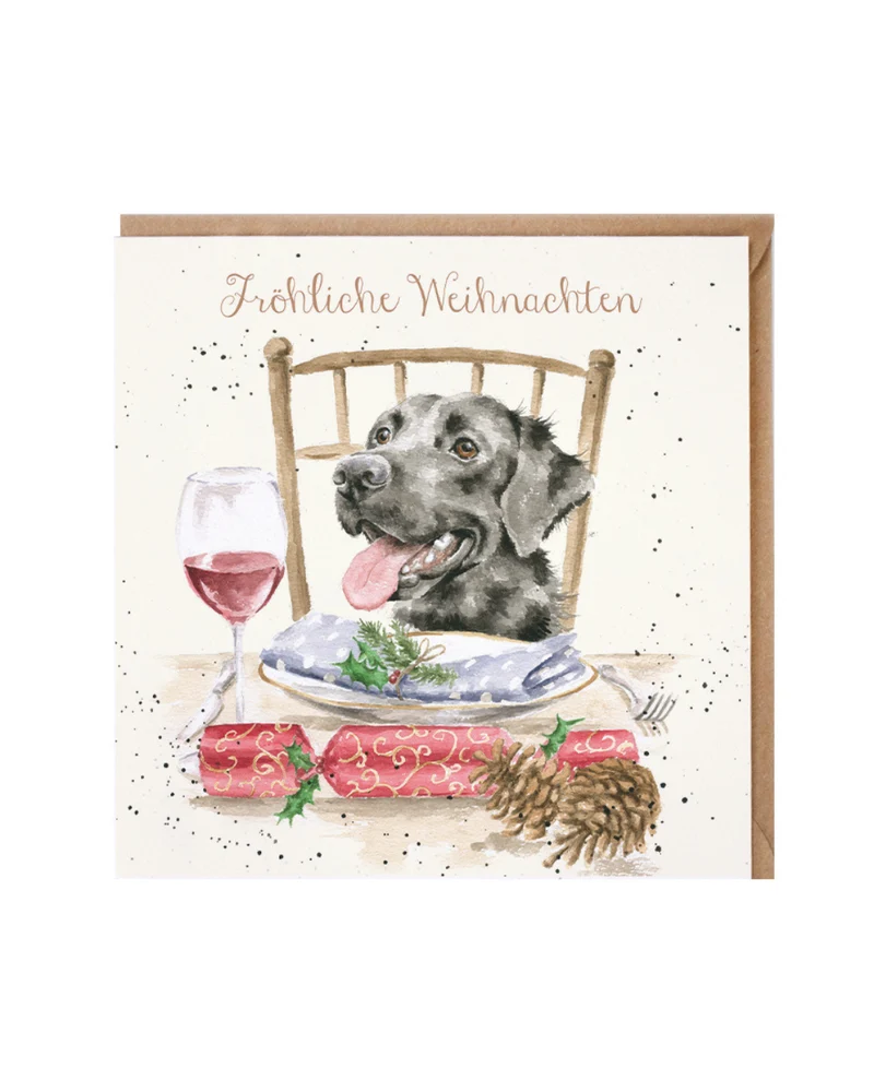 Weihnachtliche Hunde Doppelkarte "Is This My Seat?" von Wrendale Designs