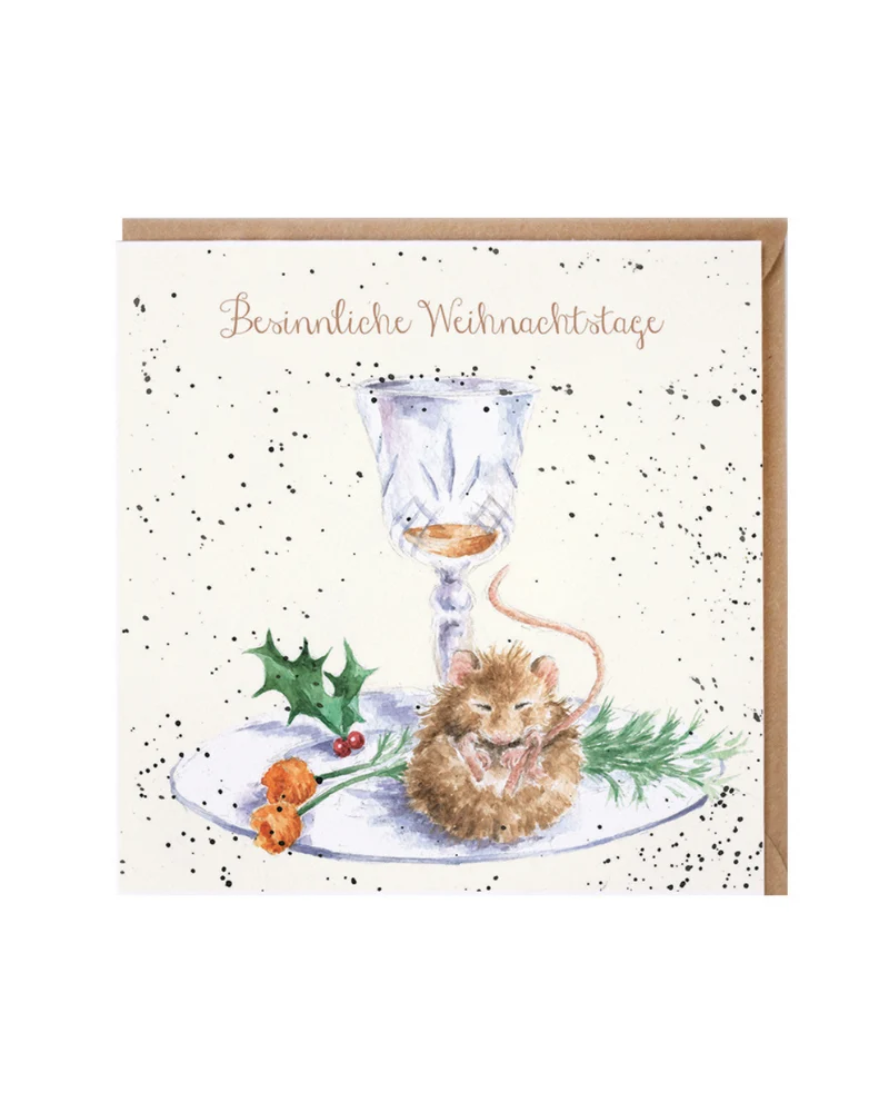 Weihnachtliche Maus Doppelkarte "Santas Little Helper" von Wrendale Designs