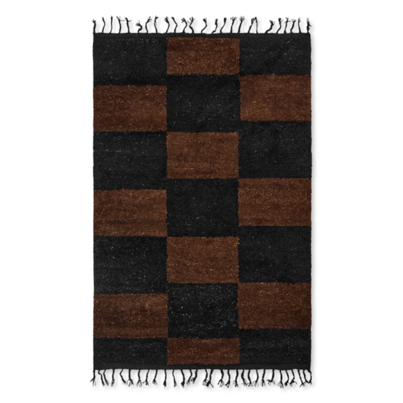 Woll-Teppich Mara, 120 x 180 cm schwarz / chocolate - ferm LIVING