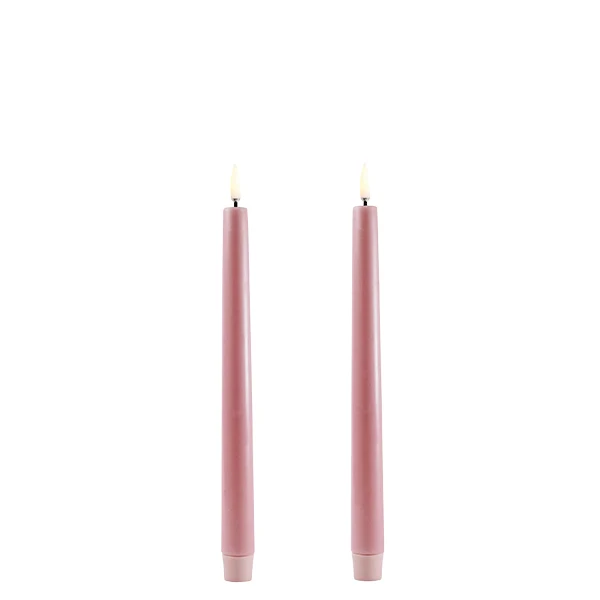 Uyuni LED Stabkerzen dusty rose (2er Set) Echtwachs