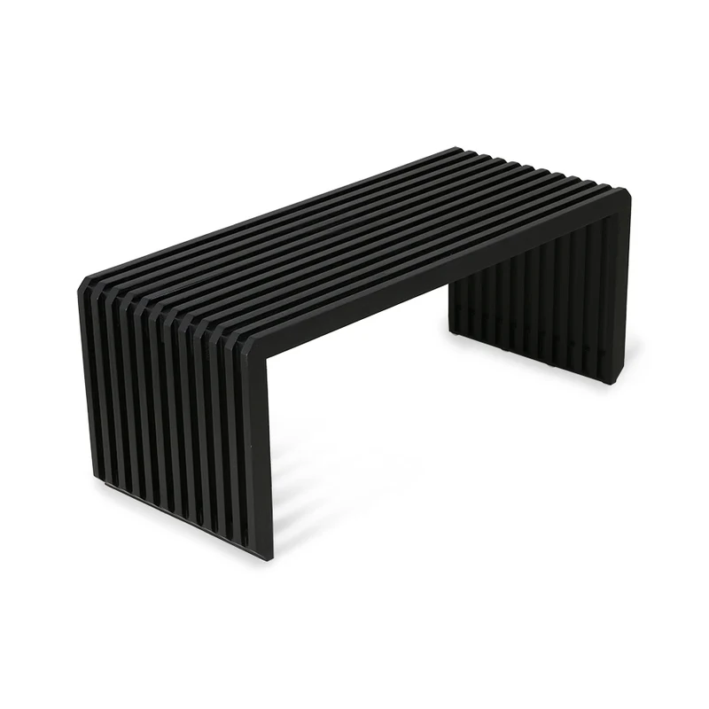 Slatted Bench Moderne Bank Holz schwarz - HKliving