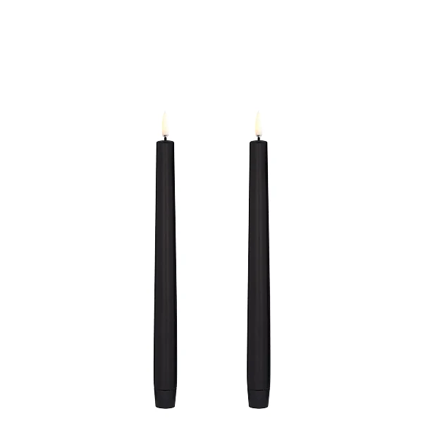 Uyuni LED Stabkerzen schwarz (2er Set) Echtwachs