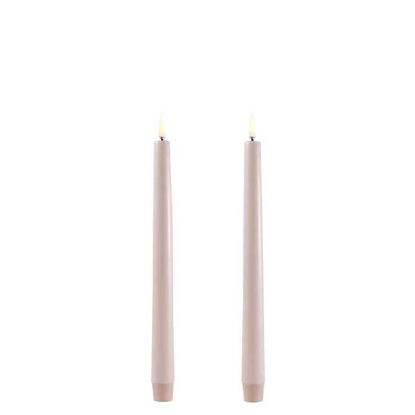 Uyuni LED Stabkerzen beige (2er Set) Echtwachs