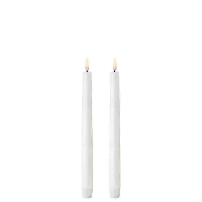 Uyuni LED Stabkerzen weiß (2er Set) Echtwachs