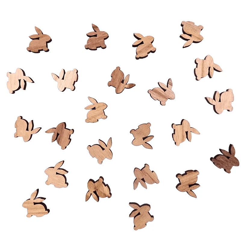 Logbuch-Verlag 24 kleine Hasen Ostern Tischdekoration give-Away Osterhasen Mini Geschenk Schüler Kinder Kunden 2,5 cm Natur