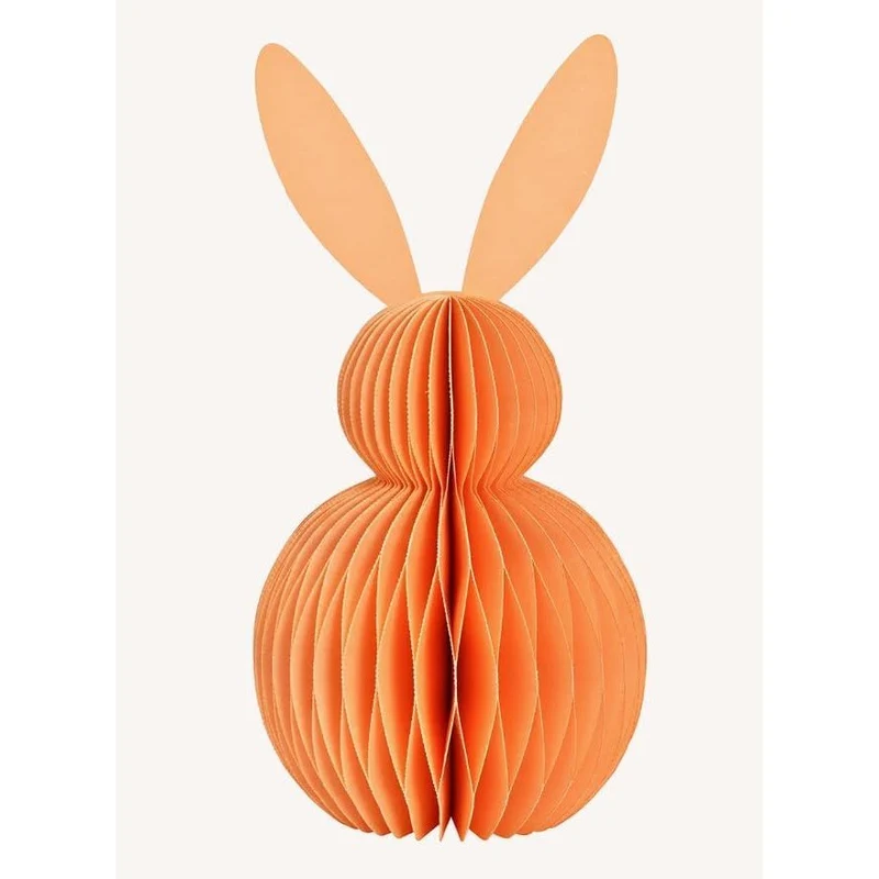 Logbuch-Verlag Honeycomb Hase Peach 20 cm aus Papier 11x20x11 cm Wabenfigur Osterdeko zum Hinstellen Frühling Dekofigur