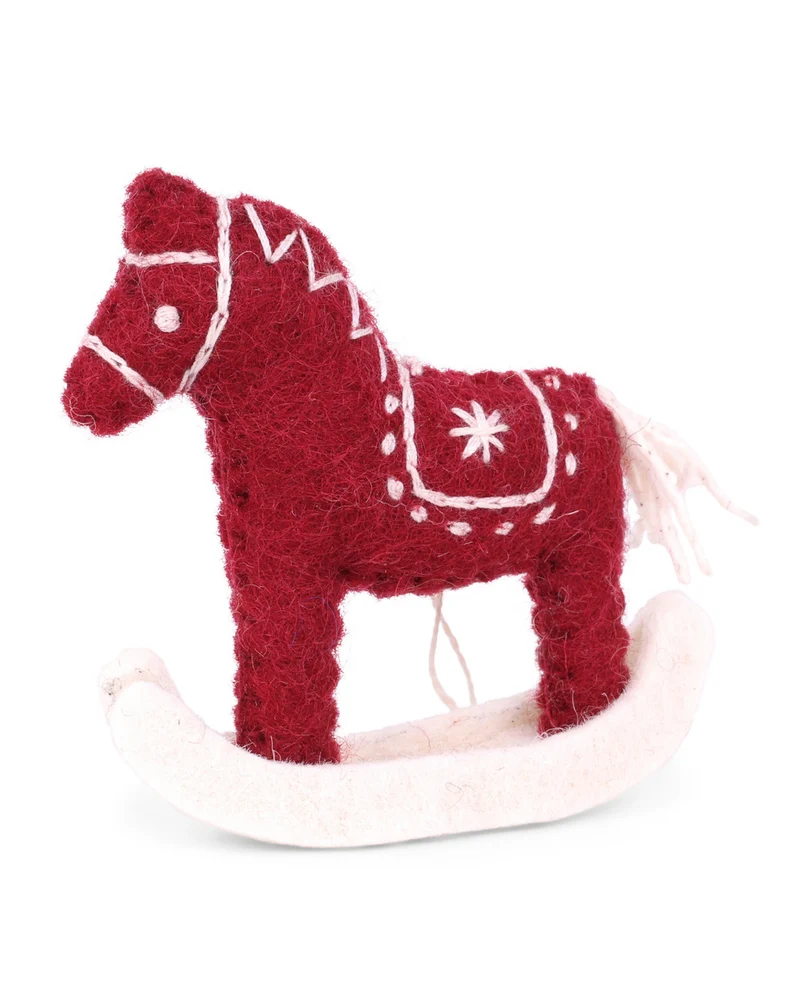 Weihnachtlicher Filzanhänger "Schaukelpferd" von Gry & Sif