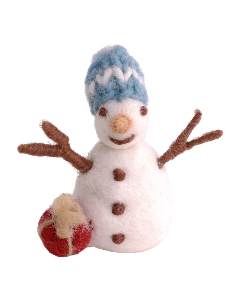 Weihnachtliche Schneemann Filzanhänger mit Extras von Gry & Sif