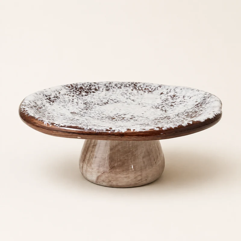 Etagere „Pilz“ Keramik Braun Creme 21cm