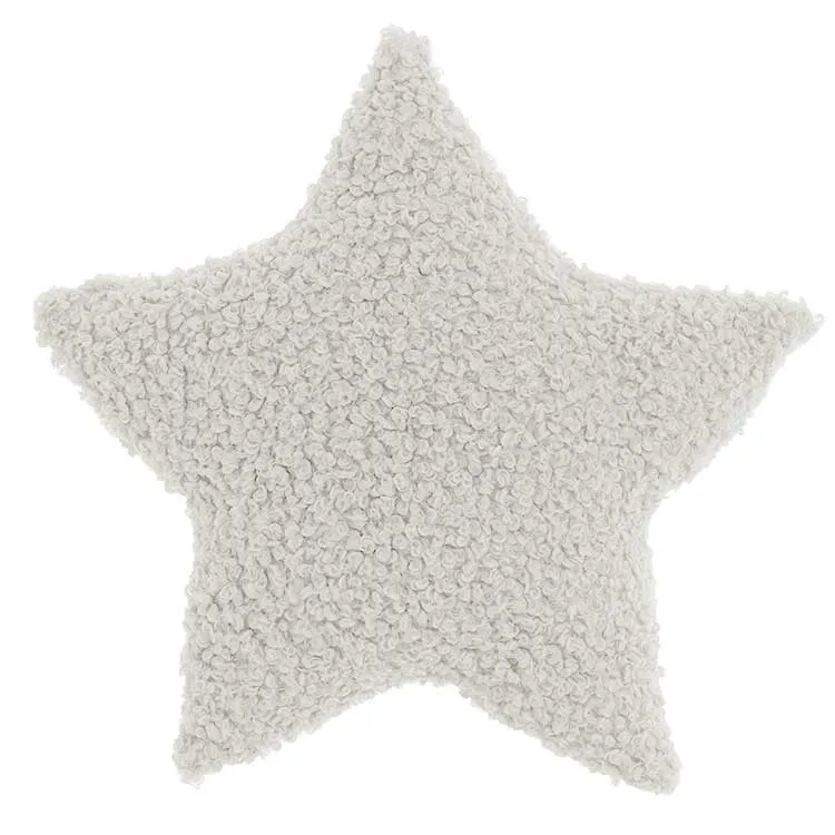 Deko Kissen "Curly Star“ Stern Creme Braun Sand 40cm