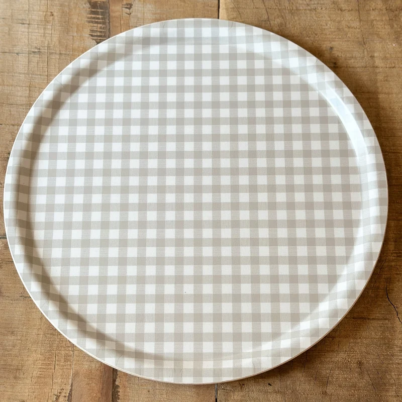 Tablett Schale "Rutan" Karo Grau 38cm