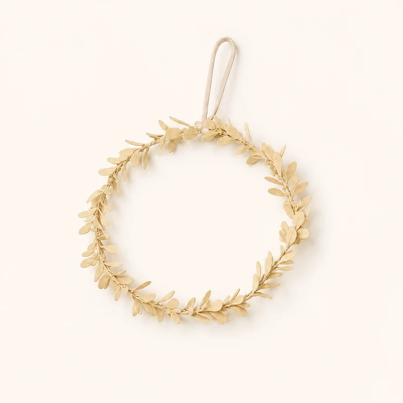 Blätterkranz "Herbstlaub" Creme Braun 23cm 3 Farben