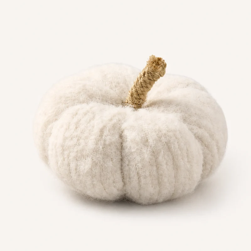 Deko Kürbis "Mellow" Stoff Creme Braun 15cm 2 Farben