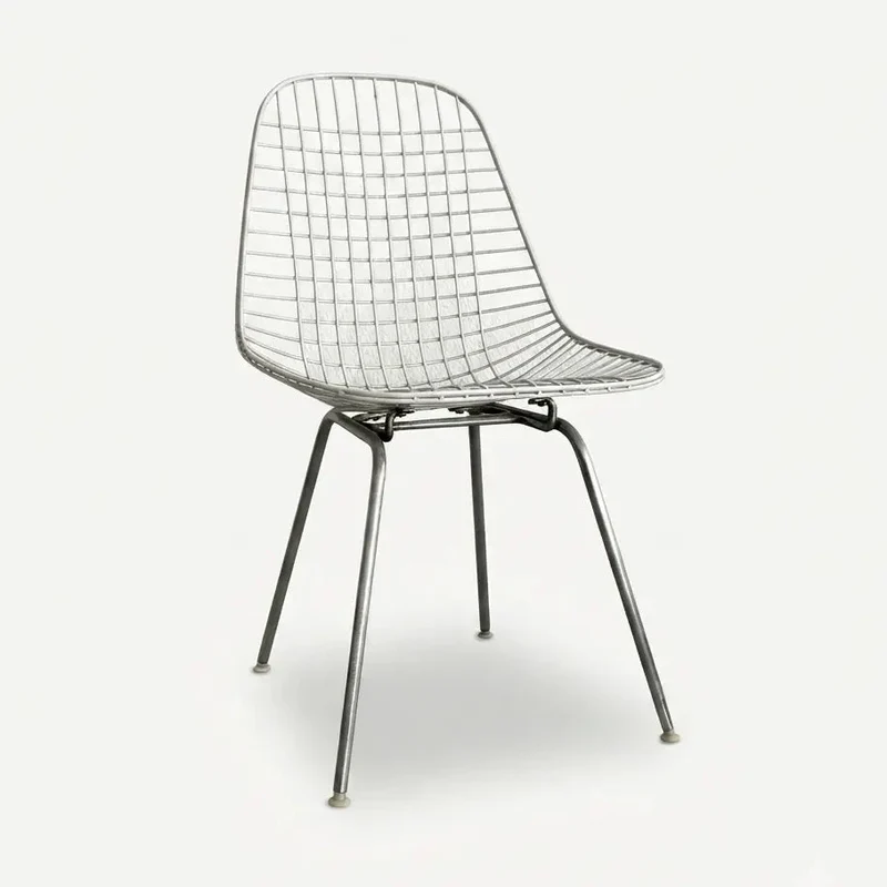 Vintage Eames Wire Chair DKX – Drahtgitterschale weiß, Herman Miller