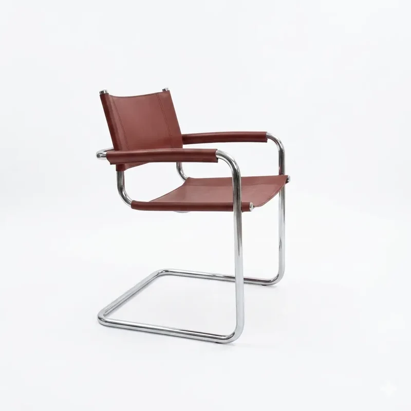 Vintage Freischwinger im Marcel Breuer Stil – Cognac Sattelleder & Chrom