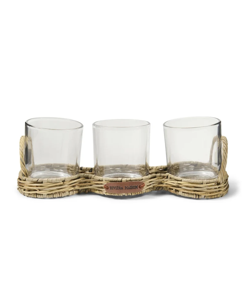 Rustic Rattan "Triple Votive" Windlicht von Riviera Maison