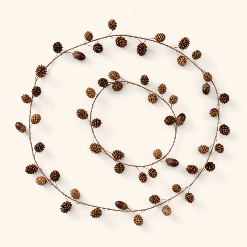 Deko Girlande "Acorn" Eicheln Zapfen Natur 180cm